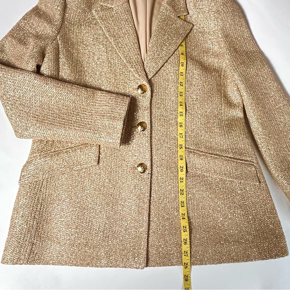St. John gold knit blazer - Picture 7 of 13